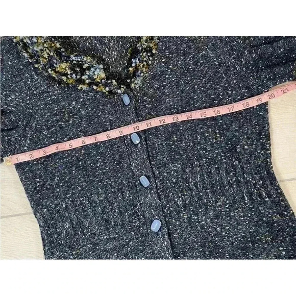 Cj Banks Speckled Knit Cardigan Soft Sweater Blue Button Women's Size L HOLIDAY - Picture 15 of 16